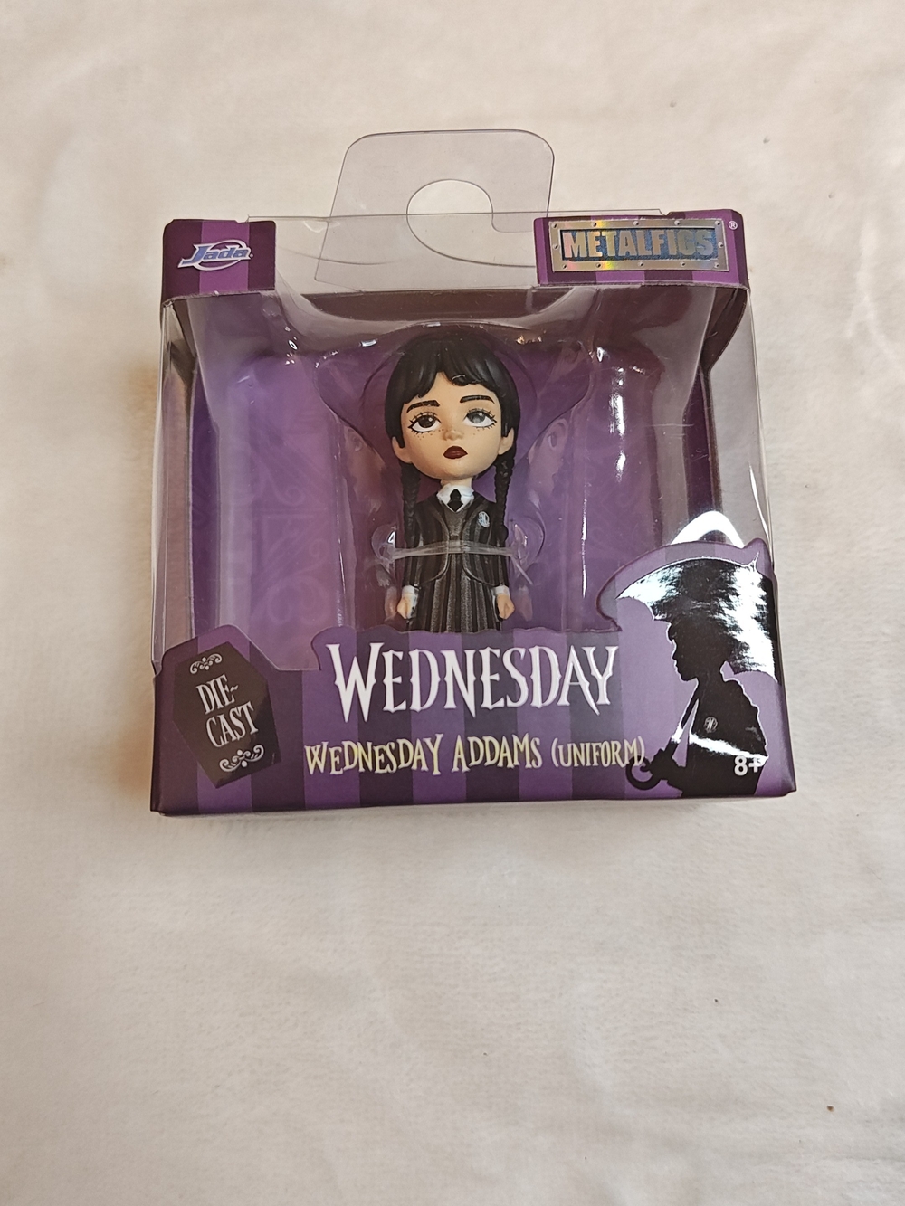 Ada Wednesday Addams Die-Cast Figure in Black and Purple Packaging